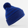 Czapka zimowa z pomponem Team Stripe Beanie - B476:Royal, 52% poliester / 47% akryl / 1% elastan, One Size